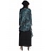 Fowling shrug double layered abaya- Black-Green Fowling shrug double layered abaya- Black-Green